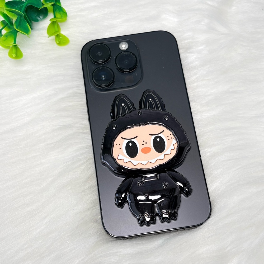 Labubu Black Phone Mirror/Stand